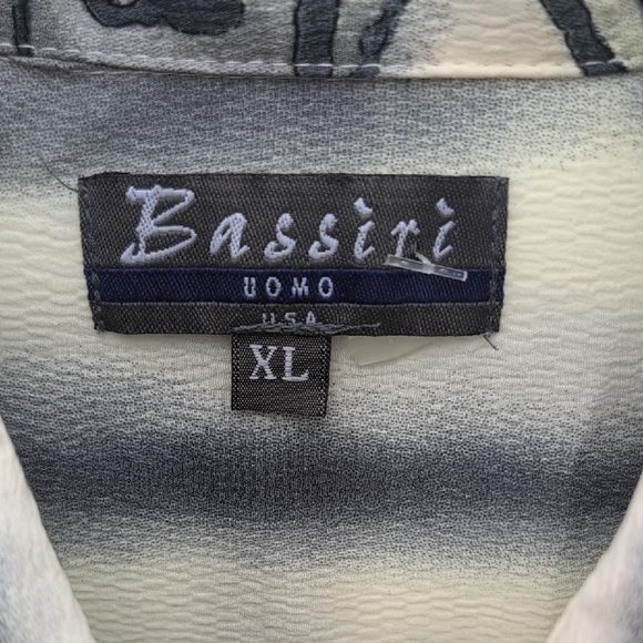 Bass Men's Casual Shirt with Black and Cream Stripes - Picture 2 of 4